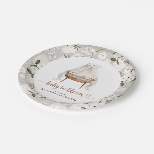 ボホフローラベビーシャワープレートニュートラルバシネット ペーパープレート (アングル)