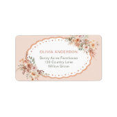 ボホフローラベビーシャワー差出人住所 ラベル (正面)