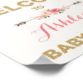 ボホフローラベビーシャワー赤面ドリームキャッチャー歓迎 ポスター (角)