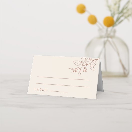 ボホフローラベージュ結婚ズ座席表 プレイスカード (正面)