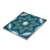 ボホフローラペイズリーターコイズティール(緑がかった色)マンダラhenna タイル (側面)