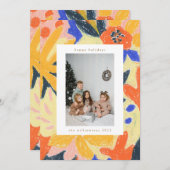 ボホフローラホリデーフォトハンド絵を描抽象芸術 シーズンカード (正面/裏面)