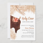 ボホフローラホーリーカウハイランド牛の赤ちゃんシャワー 招待状 (正面)