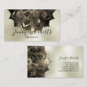 ボホフローラマンダラシックヨガインストラクター金ゴールド 名刺 (正面/裏面)