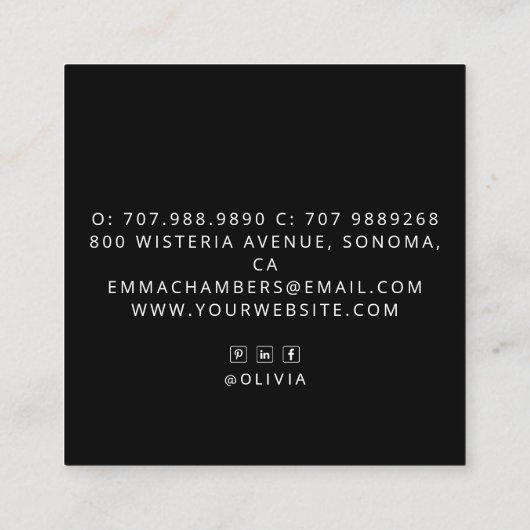 ボホフローラマンダラヨガインストラクター スクエア名刺 (裏面)