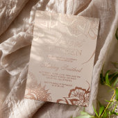 ボホフローラマンダラ赤面ピンクシック甘い16 箔招待状