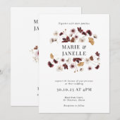 ボホフローラミニマル結婚式招待状 招待状 (正面/裏面)