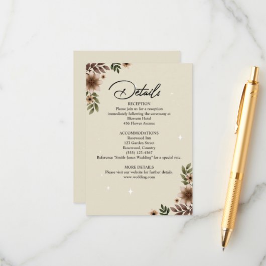 ボホフローラミニマ結婚リスト エンクロージャーカード (正面/裏面インサイチュ)