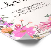 ボホフローラミモサバーブライダルシャワー標識 ポスター (角)