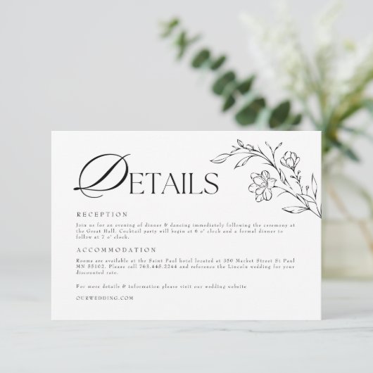 ボホフローラモダンミニマ結婚リスト詳細 エンクロージャーカード (スタンド正面)