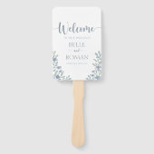 ボホフローラユーカリプトゥスブルー結婚式 プログラム ハンドファン (正面)