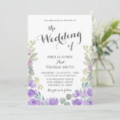 ボホフローラユーカリ紫結婚式招待状 招待状 (スタンド正面)