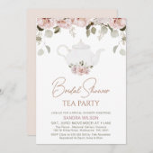 ボホフローラユーカリ茶パーティーブライダルシャワー 招待状 (正面/裏面)