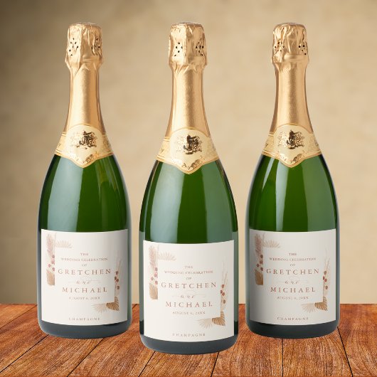 ボホフローララストアイボリー結婚式の引き出物 スパークリングワインラベル