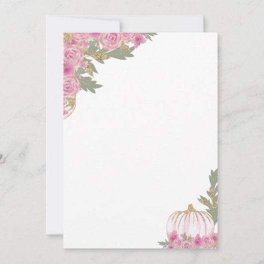 ボホフローラリトルカボチャ赤ちゃんシャワー招待状 招待状 (裏面)