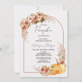 ボホフローラリトルカボチャ赤ちゃんシャワー 招待状 (正面)