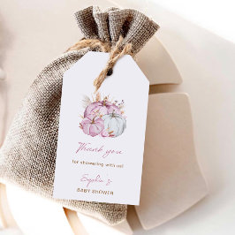 ボホフローラリトルピンクカボチャ赤ちゃんシャワー ギフトタグ