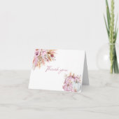 ボホフローラリトルピンクカボチャ赤ちゃんシャワー サンキューカード (正面)