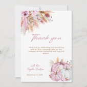 ボホフローラリトルピンクカボチャ赤ちゃんシャワー サンキューカード (正面)