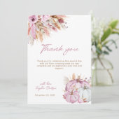 ボホフローラリトルピンクカボチャ赤ちゃんシャワー サンキューカード (スタンド正面)