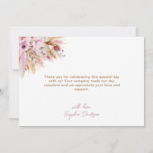 ボホフローラリトルピンクカボチャ赤ちゃんシャワー サンキューカード (裏面)