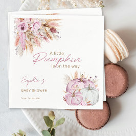 ボホフローラリトルピンクカボチャ赤ちゃんシャワー スタンダードカクテルナプキン