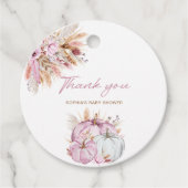 ボホフローラリトルピンクカボチャ赤ちゃんシャワー フェイバータグ (正面)