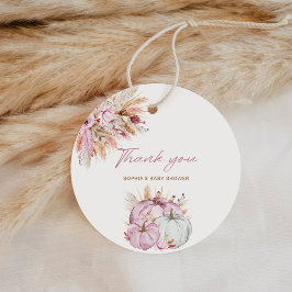 ボホフローラリトルピンクカボチャ赤ちゃんシャワー フェイバータグ