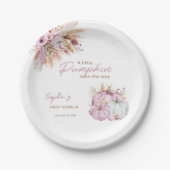 ボホフローラリトルピンクカボチャ赤ちゃんシャワー ペーパープレート (正面)