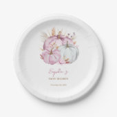 ボホフローラリトルピンクカボチャ赤ちゃんシャワー ペーパープレート (正面)