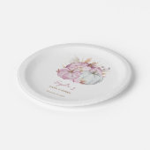 ボホフローラリトルピンクカボチャ赤ちゃんシャワー ペーパープレート (アングル)