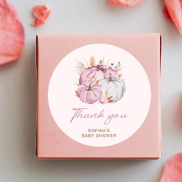 ボホフローラリトルピンクカボチャ赤ちゃんシャワー ラウンドシール