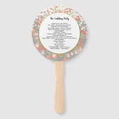 ボホフローラリースコーラルグレイ金ゴールド結婚式 プログラム ハンドファン (裏面)