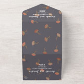 ボホフローラルパターンデザインモノグラム結婚ズ オールインワン招待状 (外側)