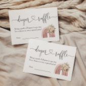 ボホフローラレインボーガールベビーシャワーオムツラッフル エンクロージャーカード