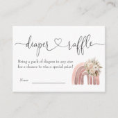 ボホフローラレインボーガールベビーシャワーオムツラッフル エンクロージャーカード (正面)