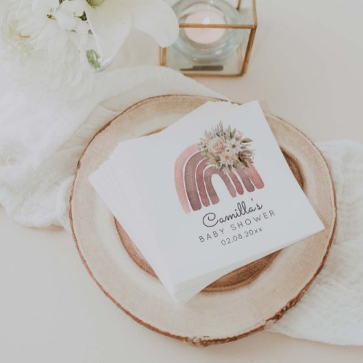 ボホフローラレインボーガールベビーシャワー スタンダードカクテルナプキン