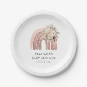 ボホフローラレインボーガールベビーシャワー ペーパープレート (正面)