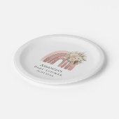 ボホフローラレインボーガールベビーシャワー ペーパープレート (アングル)