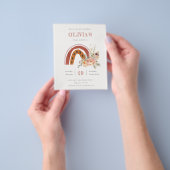 ボホフローラレインボーニーエイジ誕生日バジェット招待状 チラシ (手)