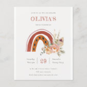 ボホフローラレインボーニーエイジ誕生日バジェット招待状 チラシ (正面)