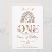 ボホフローラレインボーワイルドワン1歳 招待状 (正面/裏面)