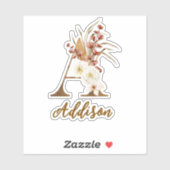 ボホフローラレターAモノグラム結婚式の引き出物 シール (シート)