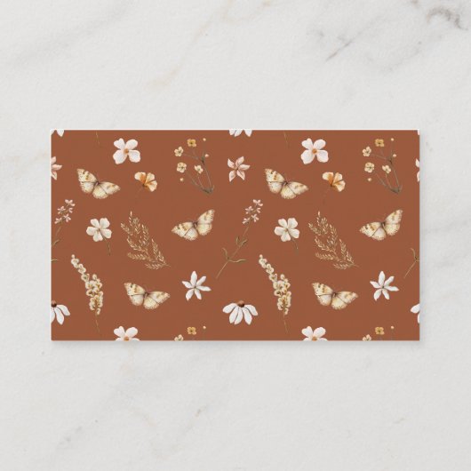 ボホフローラワイルドフラワーおむつラッフルベビーシャワー エンクロージャーカード (裏面)