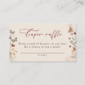 ボホフローラワイルドフラワーベビシャワーオムツラッフル エンクロージャーカード (正面)