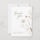 ボホフローラワイルドフラワーベビーシャワーサンキューカード 招待状 (正面)