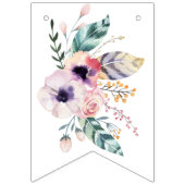 ボホフローラワイルドワンガールの最初の誕生日パーティー バンティングフラッグ (第1の旗)