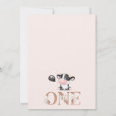 ボホフローラワードホーリーカウファースト誕生日招待状 招待状 (裏面)