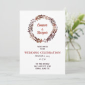 ボホフローラ乾燥リース結婚式招待状 招待状 (スタンド正面)