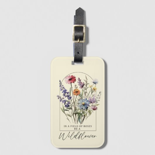 ボホフローラ感動的ワイルドフラワー引用文 ラゲッジタグ (正面縦)